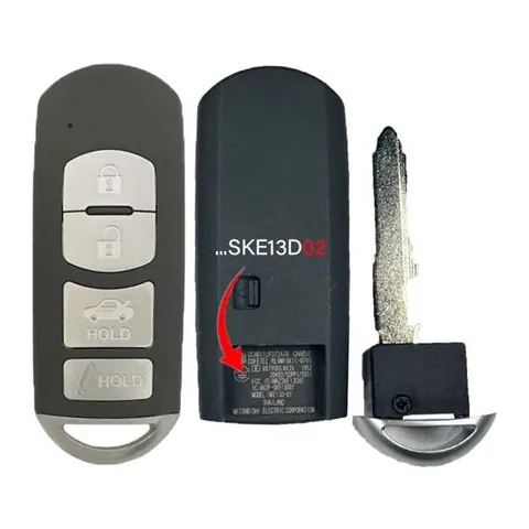2014 Mazda 3 3/4-button Proximity Key, FCC ID WAZSKE13D02